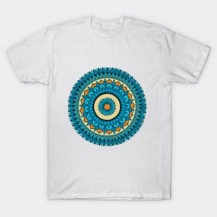 Blue asian floral mandala T-Shirt